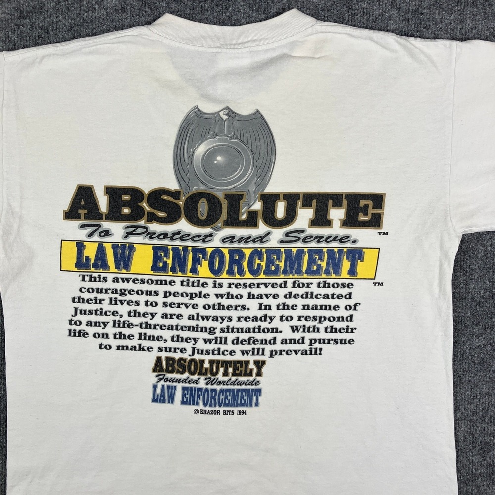 Wild Oats T-Shirt Mens L White Law Enforcement USA Vintage‎ Graphic Tee